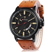 Curren Casual Watch For Men Leather Band